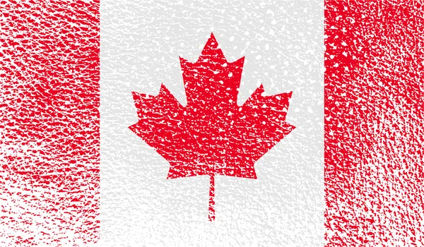 Bandera de Canadá con textura antigua. Vector — Vector de stock