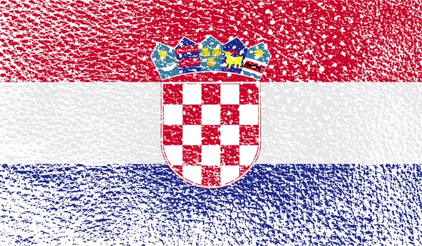 Flag of Croatia with old texture. Vector — Stock Vector