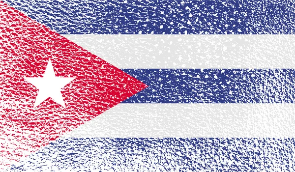 Drapeau de Cuba avec une texture ancienne. Vecteur — Image vectorielle