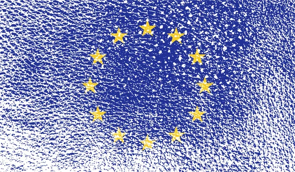 Avrupa Birliği bayrağı eski doku ile. Vektör — Stok Vektör