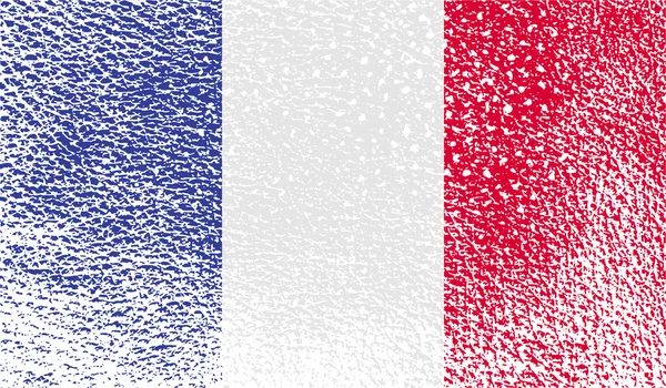 Flag of France with old texture. Vector — Stock Vector