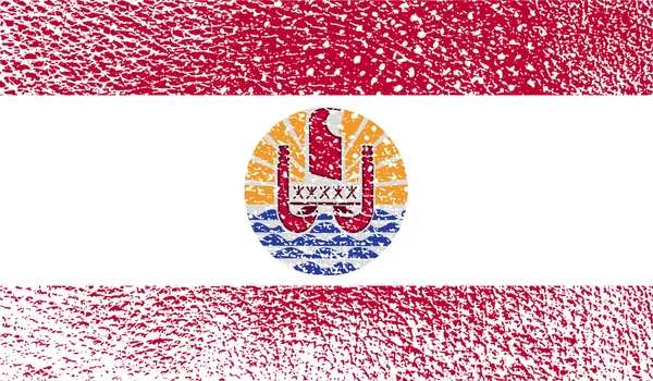 Flagge von Französisch-Polynesien mit alter Textur. Vektor — Stockvektor