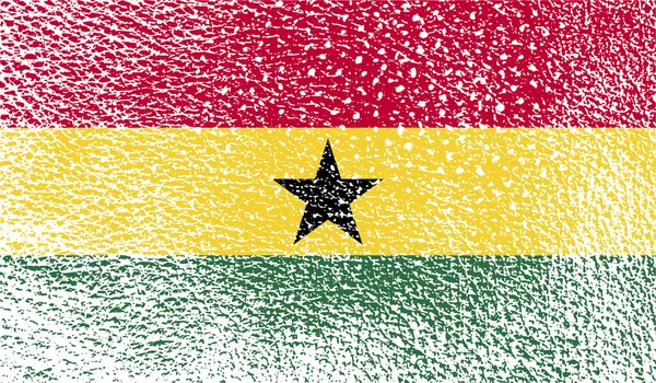 Flag of Ghana with old texture. Vector — Stock Vector