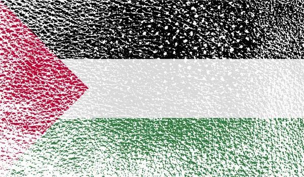 Bandeira da Palestina com textura antiga. Vetor — Vetor de Stock