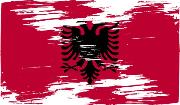 Bandera de Albania con textura antigua. Vector — Vector de stock