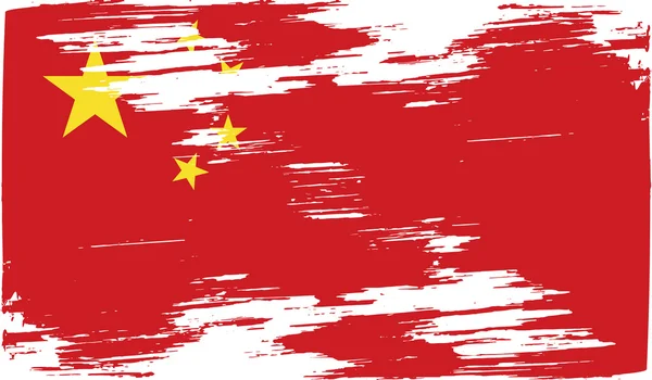 Bandera de China con textura antigua. Vector — Archivo Imágenes Vectoriales