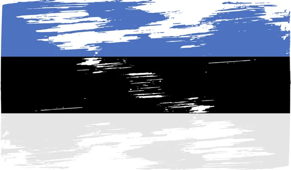 Bandera de Estonia con textura antigua. Vector — Vector de stock