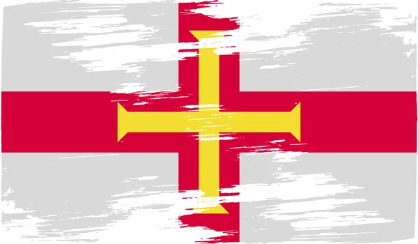 Flag of Guernsey with old texture. Vector — Stock Vector