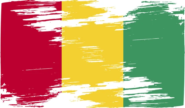 Drapeau de Guinée avec une texture ancienne. Vecteur — Image vectorielle