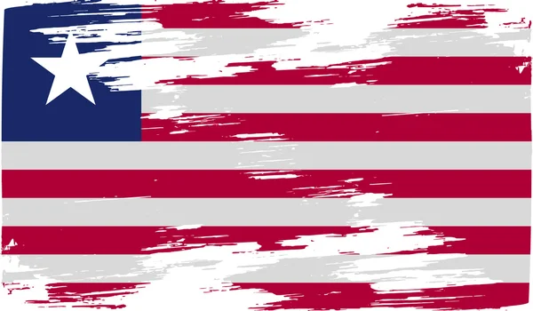 Vlag van Liberia met oude textuur. Vector — Stockvector