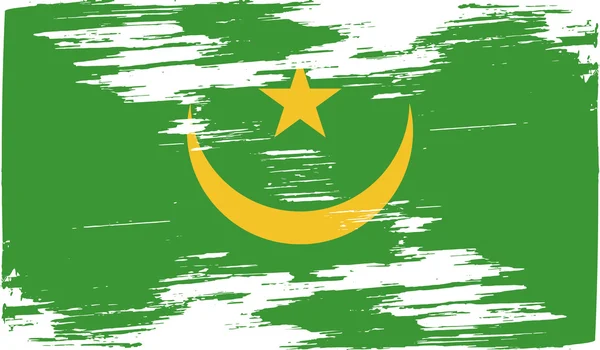 Bandera de Mauritania con textura antigua. Vector — Vector de stock