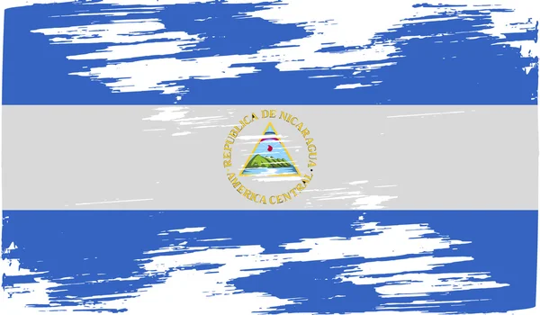 Drapeau du Nicaragua avec une texture ancienne. Vecteur — Image vectorielle