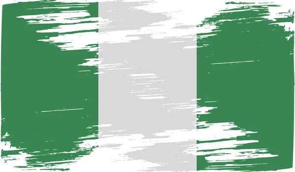 Bandera de Nigeria con textura antigua. Vector — Archivo Imágenes Vectoriales