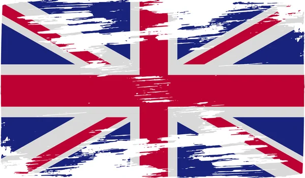 Bandiera del Regno Unito con vecchia texture. Vettore — Vettoriale Stock