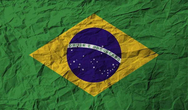 Flagge Brasiliens mit alter Textur. Vektor — Stockvektor