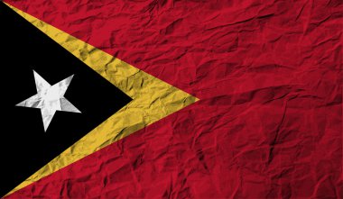 Doğu Timor bayrağı eski doku ile. Vektör