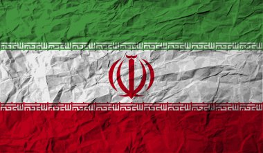 Iran bayrağı eski doku ile. Vektör