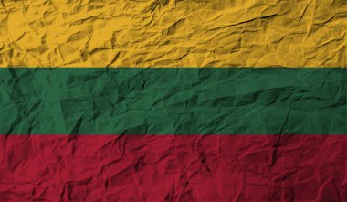 Litvanya bayrağı eski doku ile. Vektör