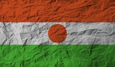 Nijer bayrağı eski doku ile. Vektör