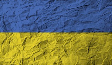 Ukrayna bayrağı eski doku ile. Vektör