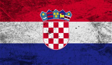 Hırvatistan bayrağı eski doku ile. Vektör
