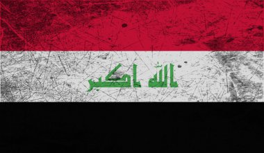 Irak bayrağı eski doku ile. Vektör