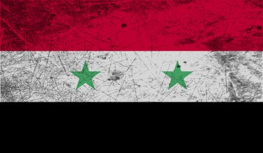 Suriye bayrağı eski doku ile. Vektör