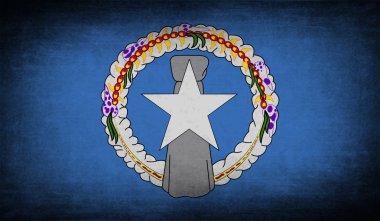Flag of Mariana Islands with old texture. Vector clipart