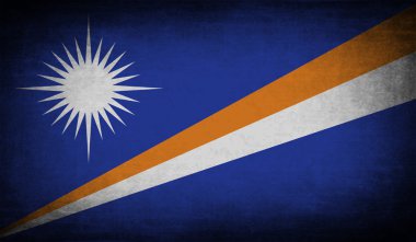 Marshall Adaları bayrağı eski doku ile. Vektör