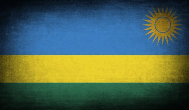 Ruanda bayrağı eski doku ile. Vektör