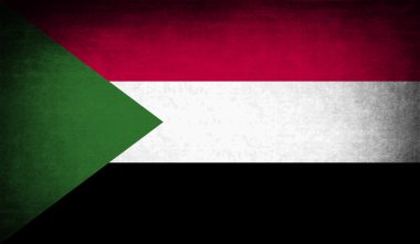 Sudan bayrağı eski doku ile. Vektör