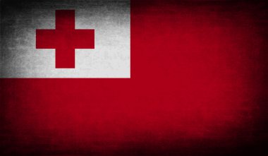 Tonga bayrağı eski doku ile. Vektör