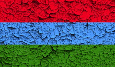 Karelya bayrağı eski doku ile. Vektör