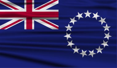 Cook Adaları bayrağı eski doku ile. Vektör