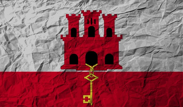 Bandeira de Gibraltar com textura antiga. Vetor — Vetor de Stock