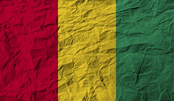 Bandera de Guinea con textura antigua. Vector — Vector de stock