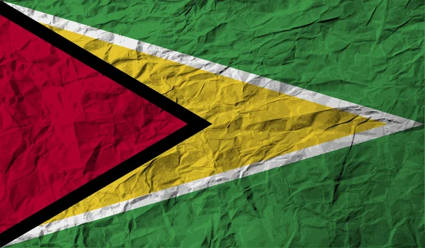 Guyanas flagga med gamla konsistens. Vektor — Stock vektor