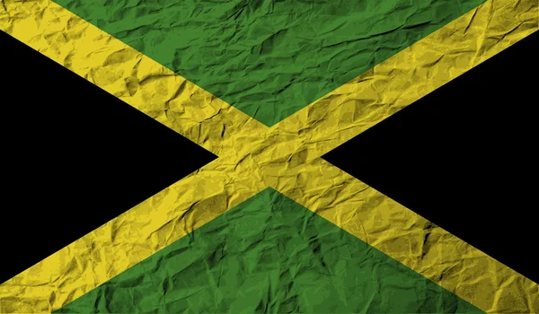 Bandeira da Jamaica com textura antiga. Vetor — Vetor de Stock