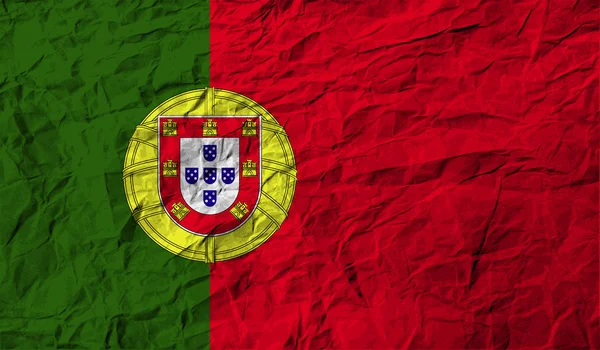 Bandeira de Portugal com textura antiga. Vetor — Vetor de Stock