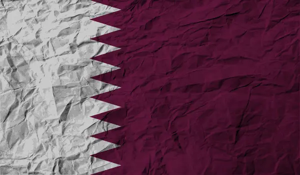 Flagga Qatar med gamla konsistens. Vektor — Stock vektor