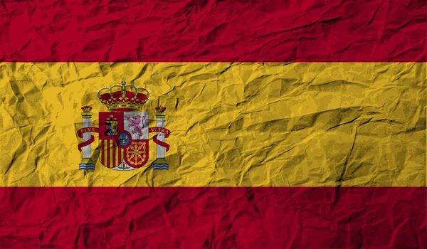 Drapeau de l'Espagne avec une texture ancienne. Vecteur — Image vectorielle