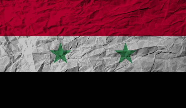 Vlajka Sýrie se starým texturou. Vektor — Stockový vektor