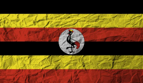 Bandera de Uganda con textura antigua. Vector — Archivo Imágenes Vectoriales