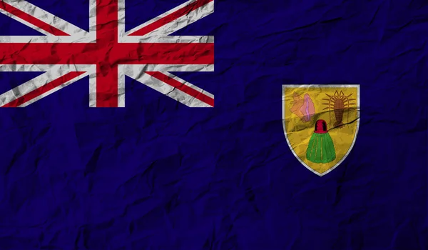 Bandeira de Turks e Caicos com textura antiga. Vetor — Vetor de Stock