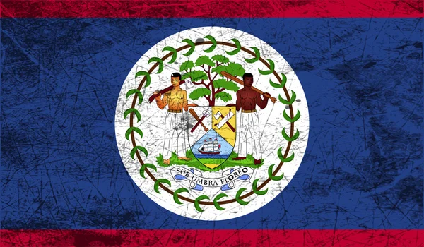 Vlag van Belize met oude textuur. Vector — Stockvector