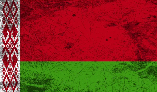 Flag of Belarus with old texture. Vector — Stock Vector