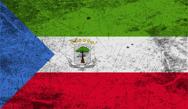 Bandiera della Guinea Equatoriale con vecchia texture. Vettore — Vettoriale Stock