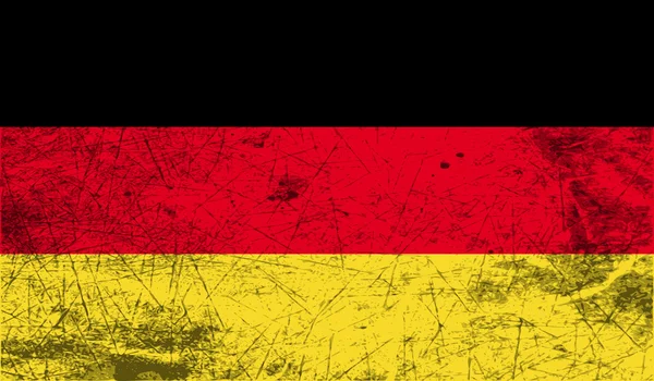 Drapeau de l'Allemagne avec une texture ancienne. Vecteur — Image vectorielle