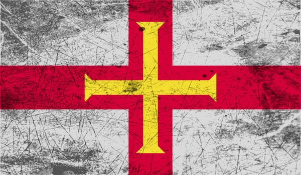 Flagga Guernsey med gamla konsistens. Vektor — Stock vektor