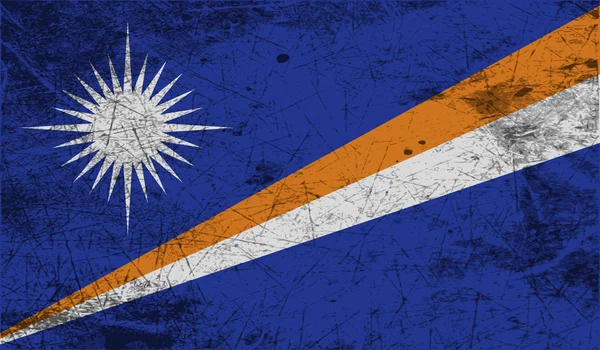 Flagge der Marshallinseln mit alter Struktur. Vektor — Stockvektor